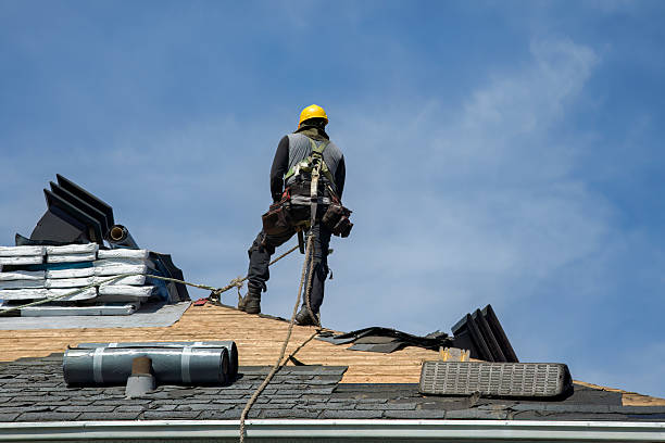 Professional Gutter Installation technician working in Kings Park, NY